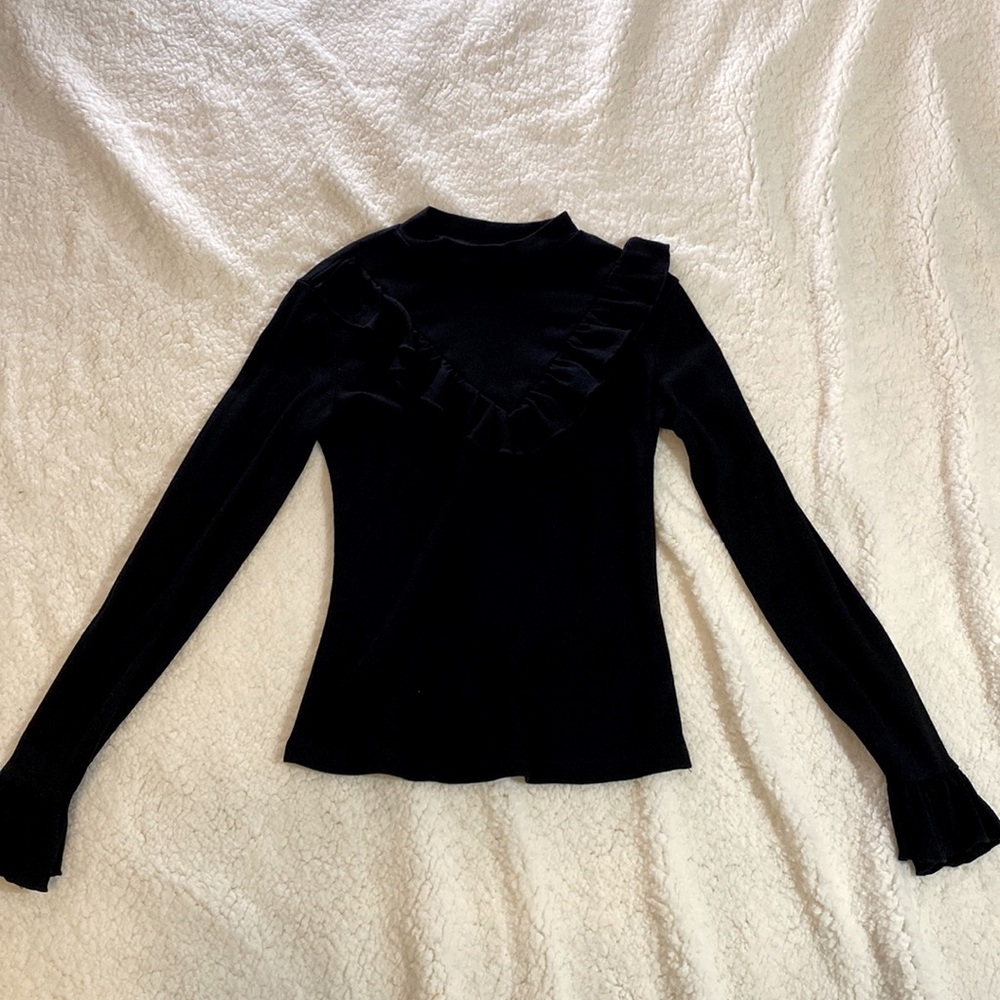 AMAZON RIBBED RUFFLE TOP⚡️